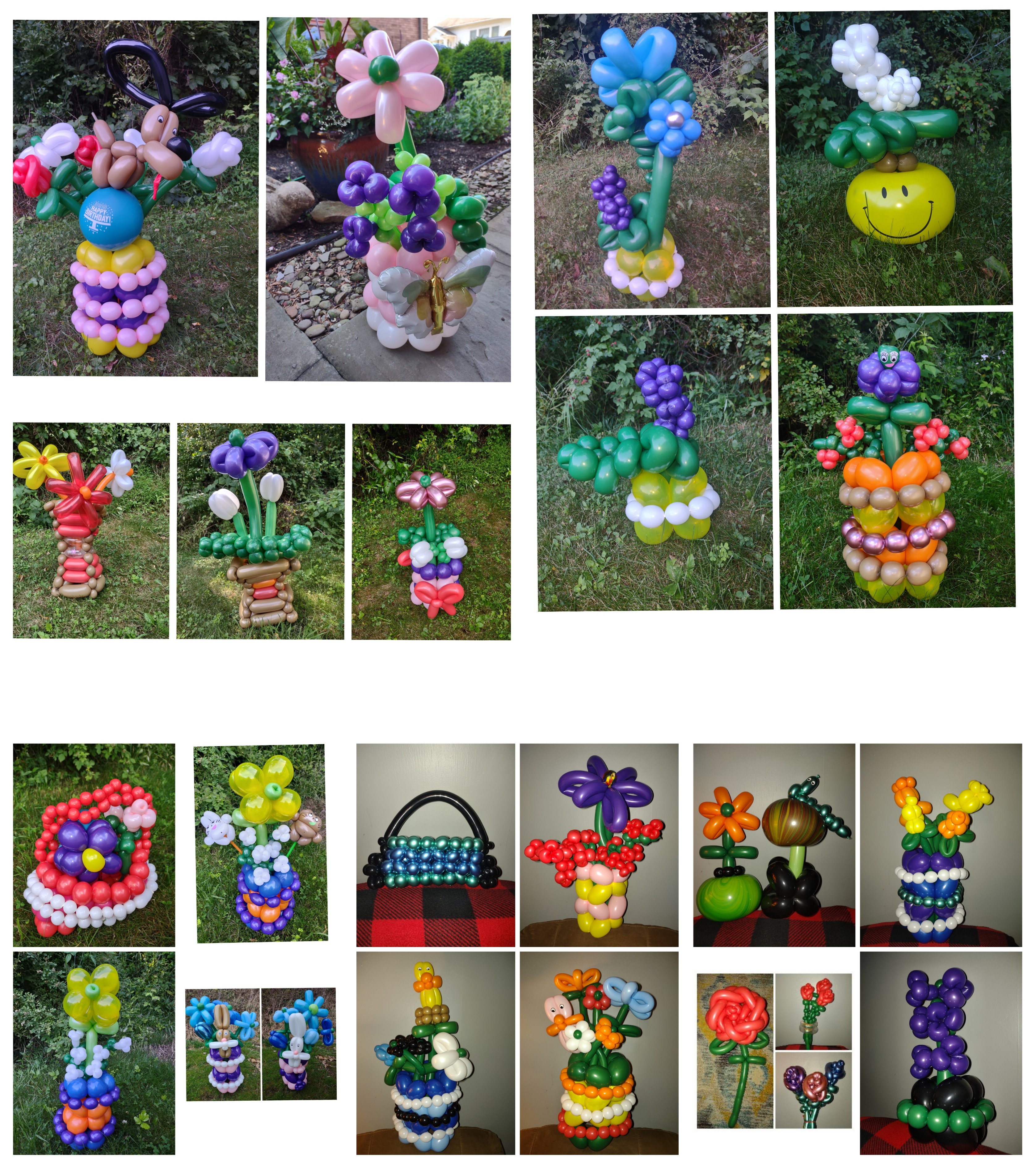 A collage of our balloon creations